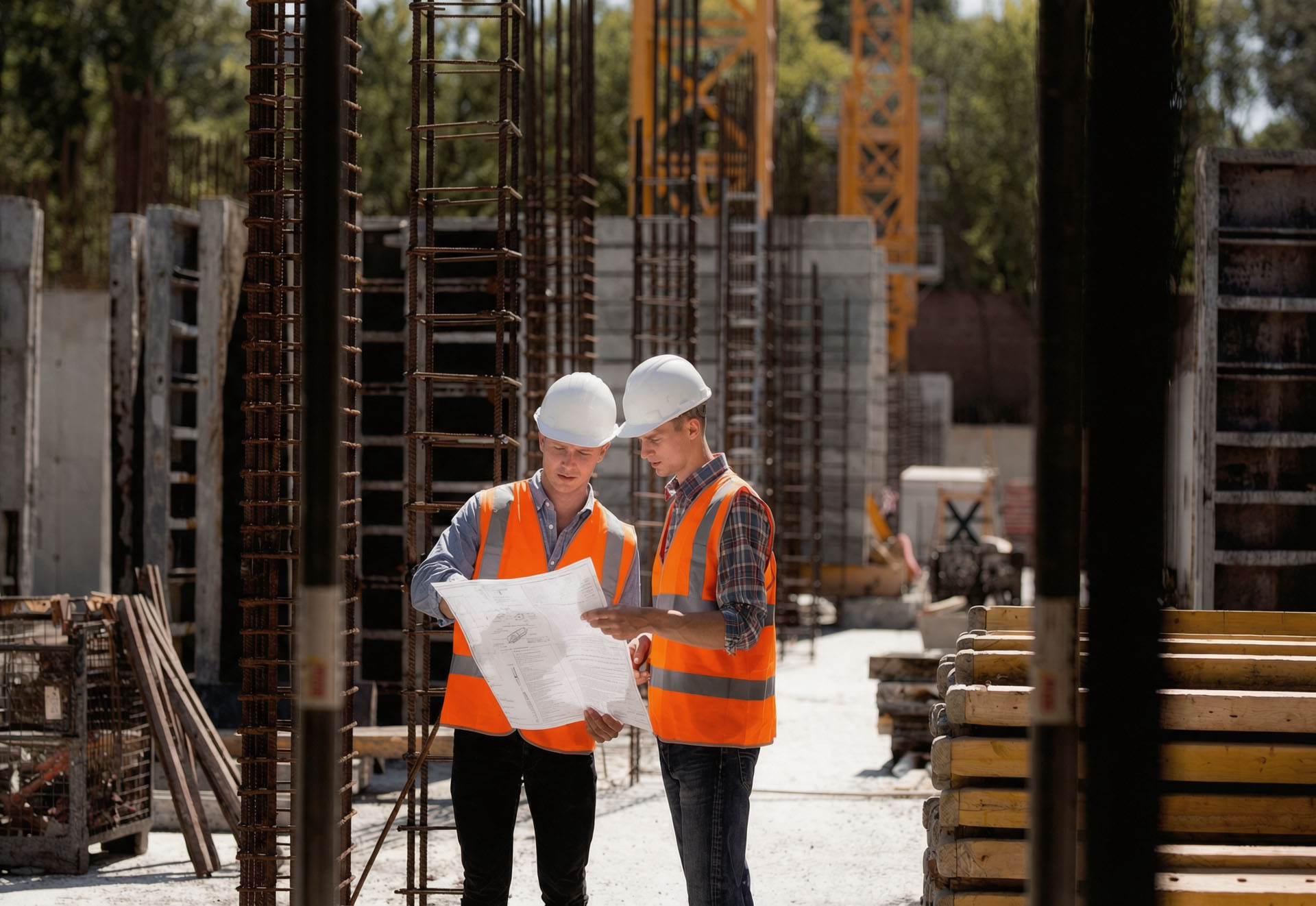 workers at construction site