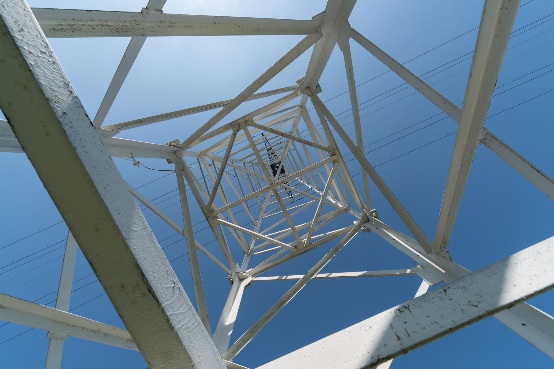 transmission tower view from below